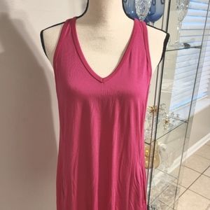 EUC- BRIGHT BEAUTIFUL TRINA TURK SUMMER DRESS VIBRANT PINK PLEATS DOWN THE BACK